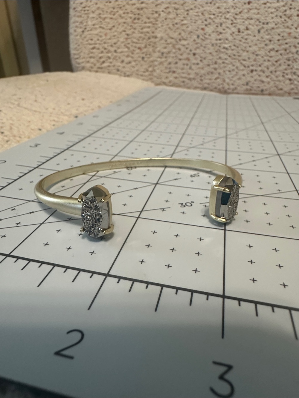 Kendra Scott Edie Gold/Platinum Druzy Cuff Bracelet